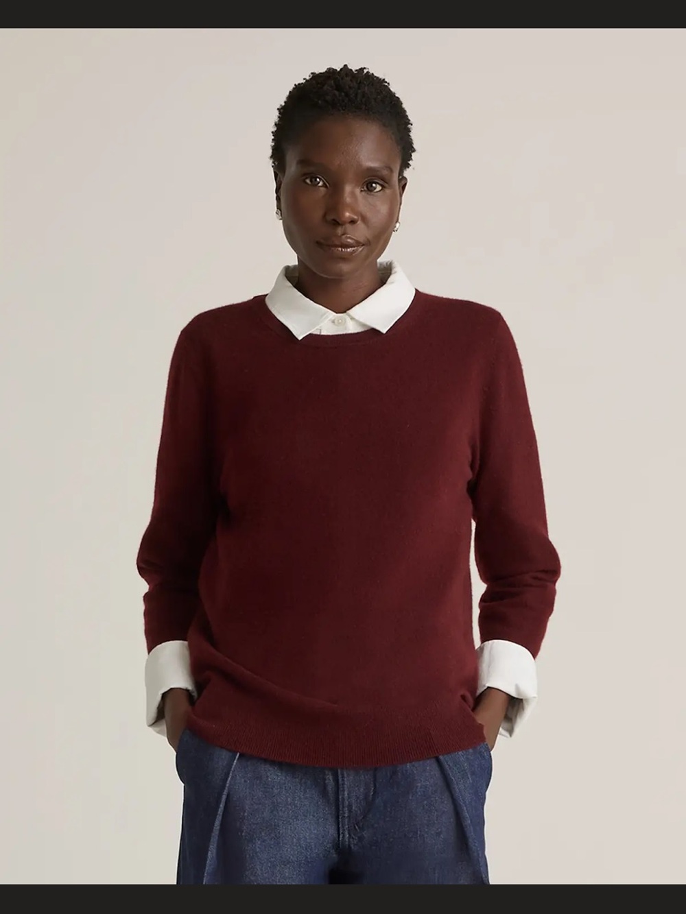 Quince Burgundy Crewneck Sweater XL